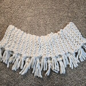Free People Chunky Knit Fringe Cowl Scarf Woven Thick Bohemian Winter Fall‎ OS